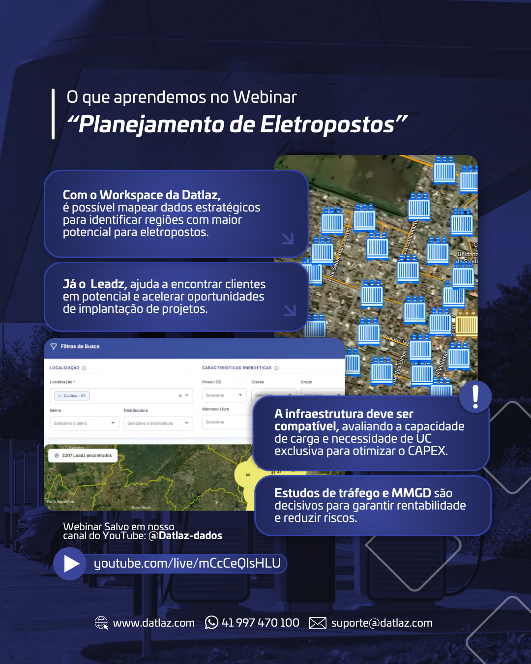 O que aprendemos com o Webinar de planejamento de eletropostos